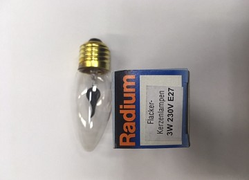 Radium E27 3W/ 230V lepattava kynttilälamppu